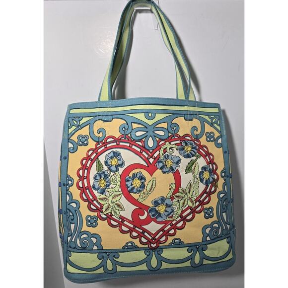 Brighton A Winter’s Love Tote Canvas Hand Sketched T Clancy Large NWOT - Picture 3 of 12